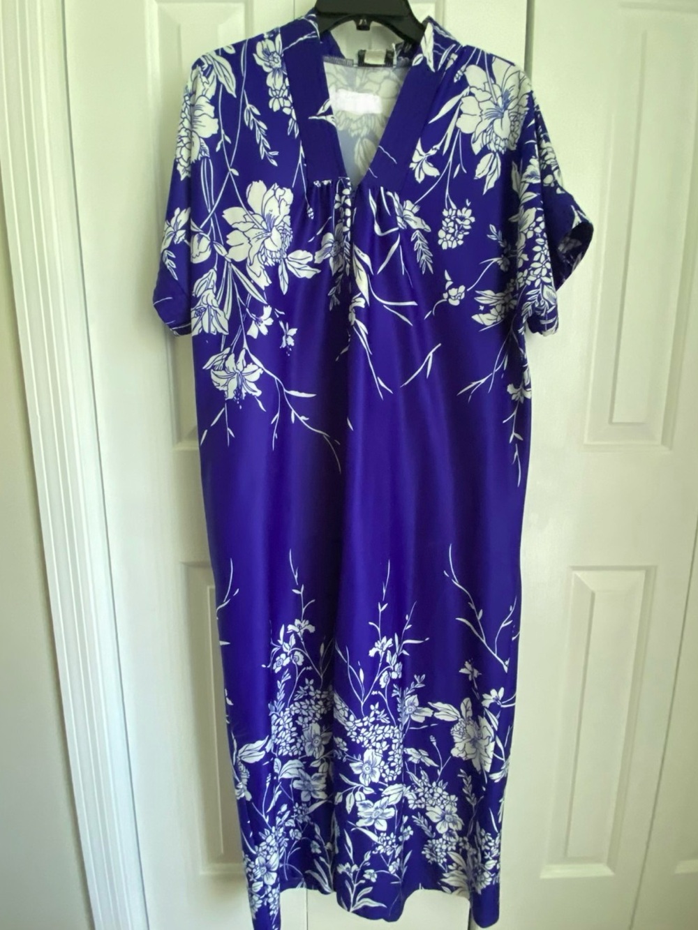 Anthony Richards Blue Maxi Dress with White Floral Print